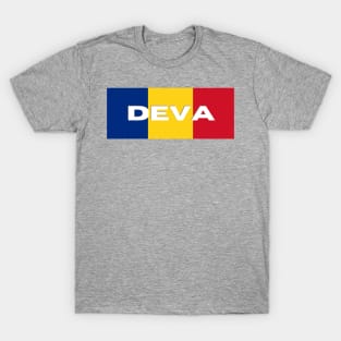 Deva City in Romanian Flag T-Shirt